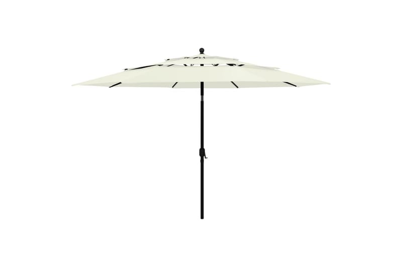 Parasoll med aluminiumsstang 3 nivåer 3,5 m sand - Hagemøbler - Solbeskyttelse - Parasoller