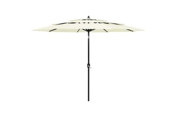 Parasoll med aluminiumsstang 3 nivåer 3 m sand - Hagemøbler - Solbeskyttelse - Parasoller