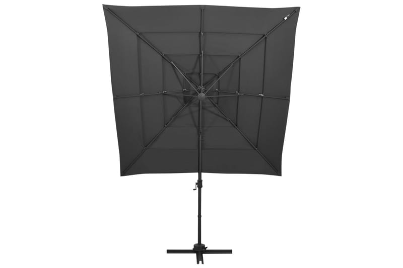 Parasoll med aluminiumsstang 4 nivåer 250x250 cm antrasitt - Antrasittgrå - Hagemøbler - Solbeskyttelse - Parasoller
