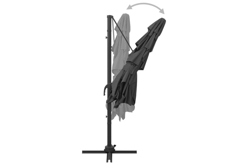 Parasoll med aluminiumsstang 4 nivåer 250x250 cm antrasitt - Antrasittgrå - Hagemøbler - Solbeskyttelse - Parasoller
