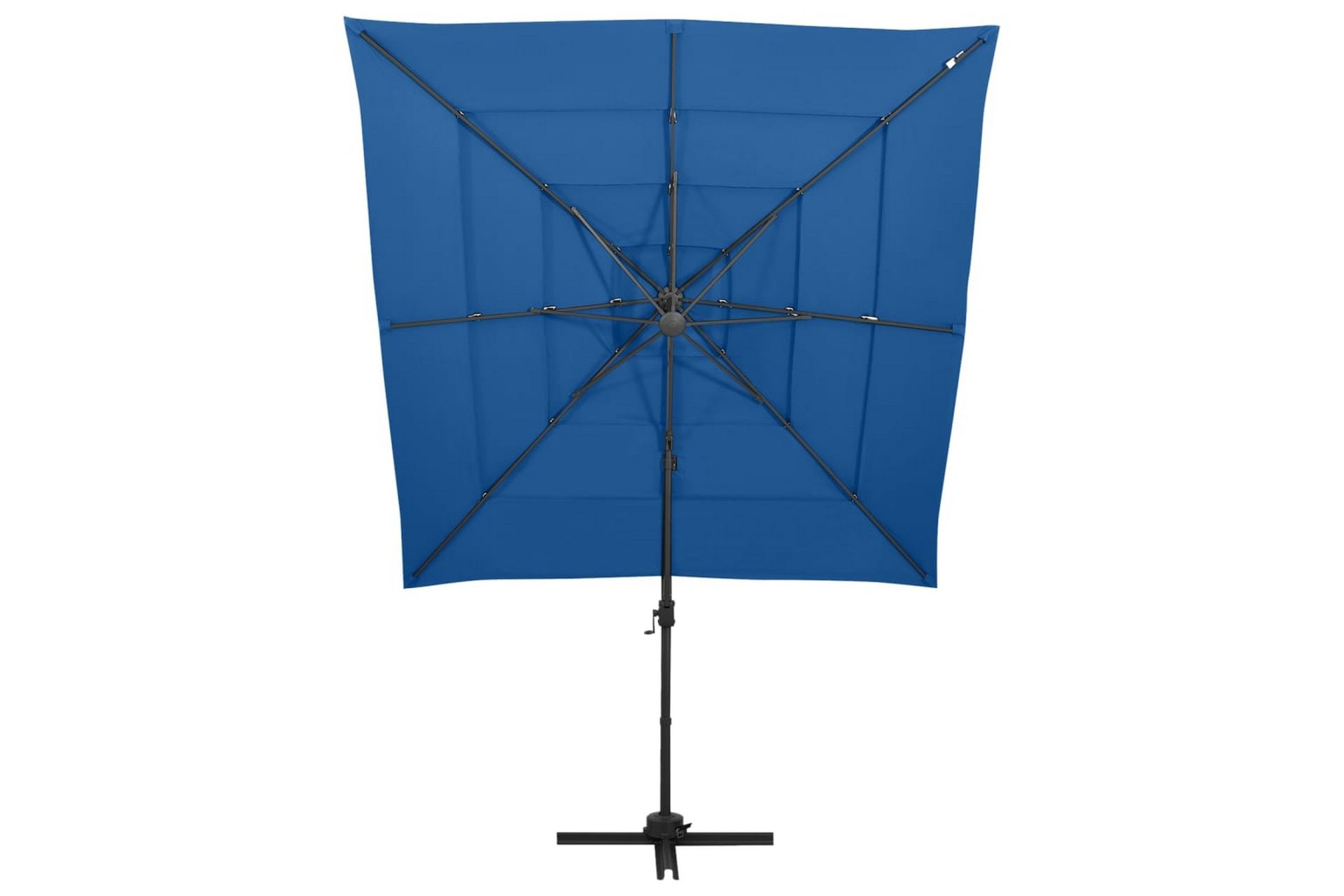 Parasoll med aluminiumsstang 4 nivåer 250x250 cm asurblå - Blå - Hagemøbler - Solbeskyttelse - Parasoller