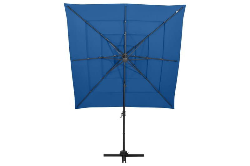 Parasoll med aluminiumsstang 4 nivåer 250x250 cm asurblå - Blå - Hagemøbler - Solbeskyttelse - Parasoller