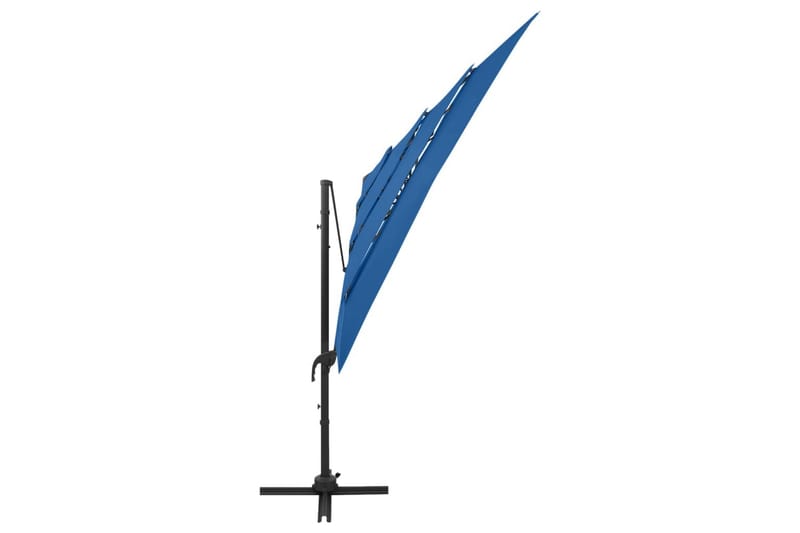 Parasoll med aluminiumsstang 4 nivåer 250x250 cm asurblå - Blå - Hagemøbler - Solbeskyttelse - Parasoller