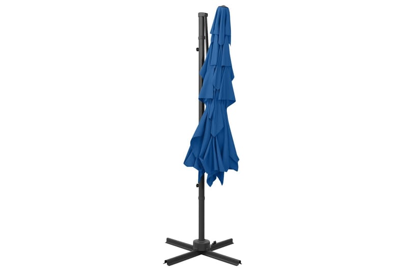 Parasoll med aluminiumsstang 4 nivåer 250x250 cm asurblå - Blå - Hagemøbler - Solbeskyttelse - Parasoller