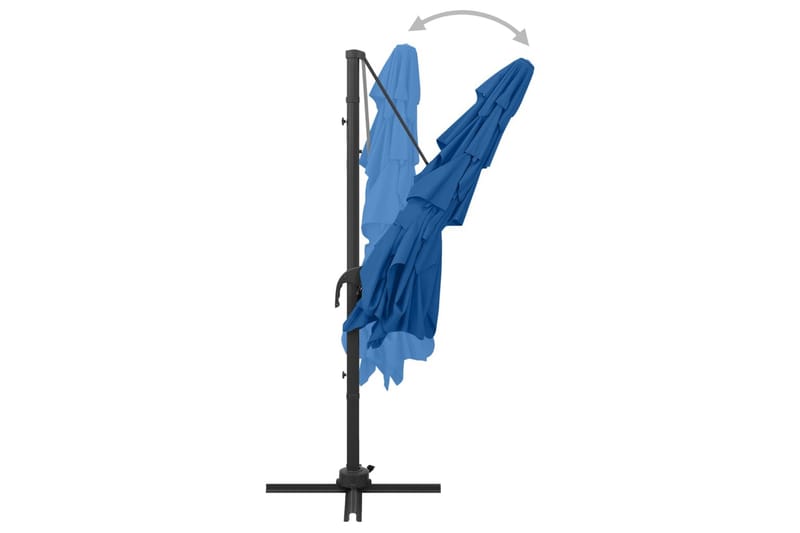 Parasoll med aluminiumsstang 4 nivåer 250x250 cm asurblå - Blå - Hagemøbler - Solbeskyttelse - Parasoller