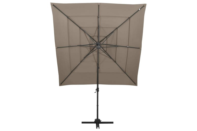 Parasoll med aluminiumsstang 4 nivåer 250x250 cm gråbrun - Taupe - Hagemøbler - Solbeskyttelse - Parasoller