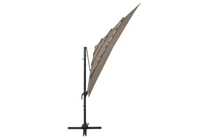 Parasoll med aluminiumsstang 4 nivåer 250x250 cm gråbrun - Taupe - Hagemøbler - Solbeskyttelse - Parasoller