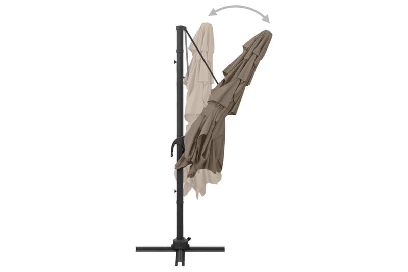 Parasoll med aluminiumsstang 4 nivåer 250x250 cm gråbrun - Taupe - Hagemøbler - Solbeskyttelse - Parasoller