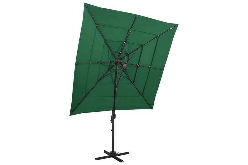 Parasoll med aluminiumsstang 4 nivåer 250x250 cm grønn - grønn - Parasoller