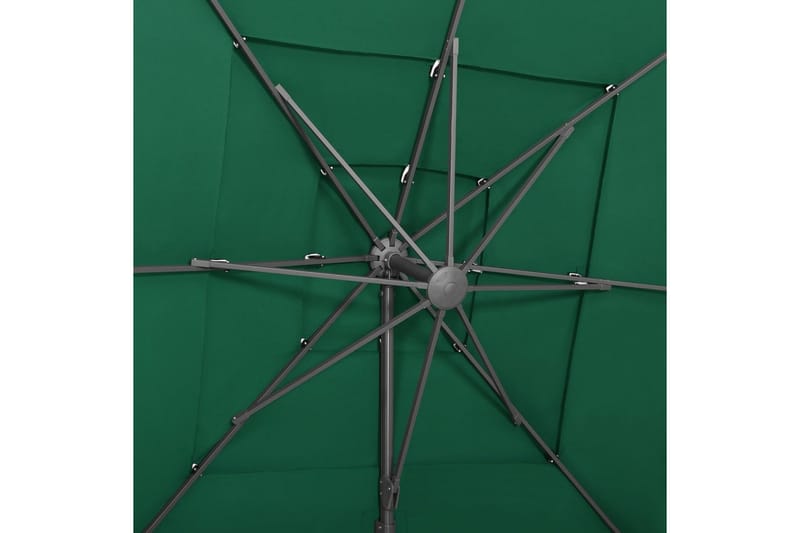 Parasoll med aluminiumsstang 4 nivåer 250x250 cm grønn - grønn - Hagemøbler - Solbeskyttelse - Parasoller