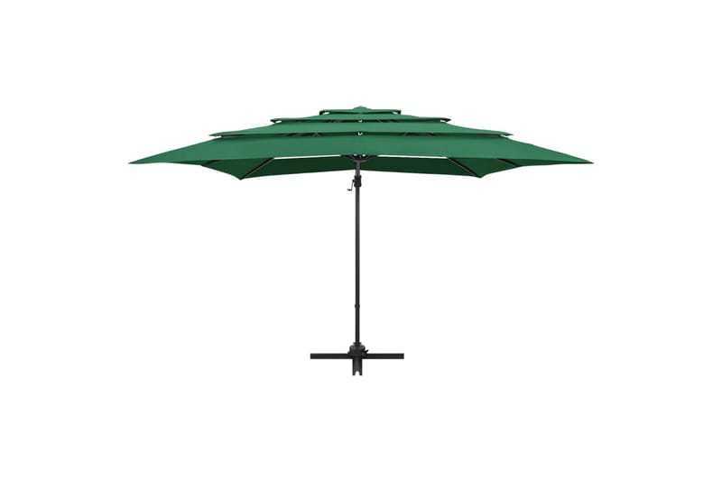 Parasoll med aluminiumsstang 4 nivåer 250x250 cm grønn - grønn - Hagemøbler - Solbeskyttelse - Parasoller