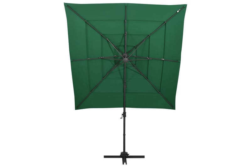 Parasoll med aluminiumsstang 4 nivåer 250x250 cm grønn - grønn - Hagemøbler - Solbeskyttelse - Parasoller