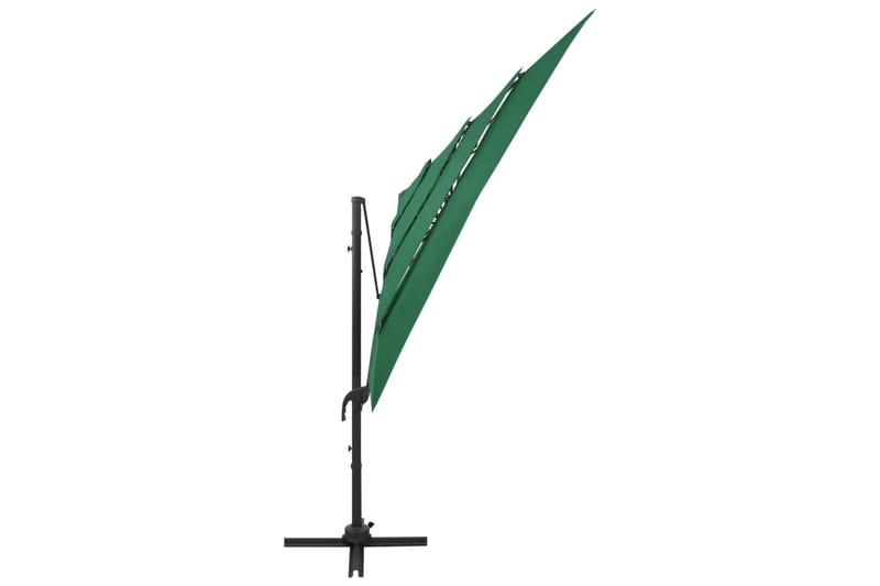 Parasoll med aluminiumsstang 4 nivåer 250x250 cm grønn - grønn - Hagemøbler - Solbeskyttelse - Parasoller