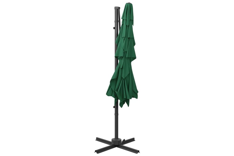 Parasoll med aluminiumsstang 4 nivåer 250x250 cm grønn - grønn - Hagemøbler - Solbeskyttelse - Parasoller