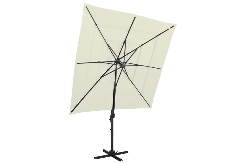 Parasoll med aluminiumsstang 4 nivåer 250x250 cm sand - Hagemøbler - Solbeskyttelse - Parasoller