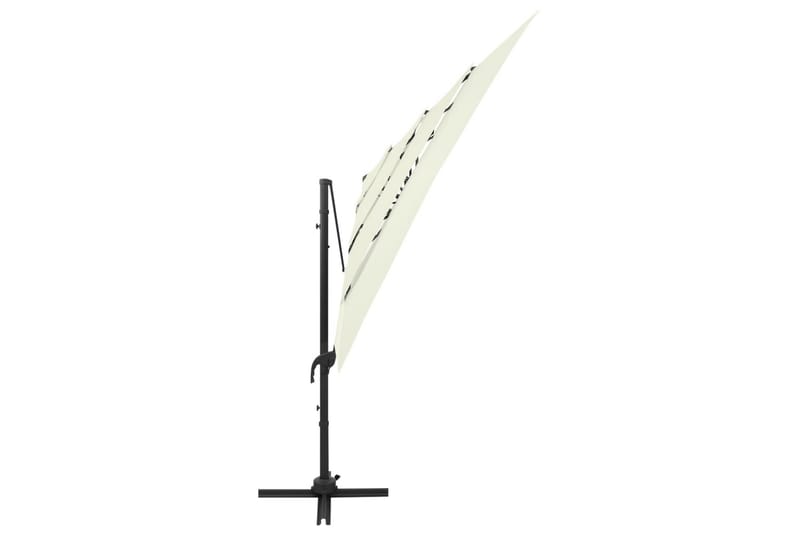 Parasoll med aluminiumsstang 4 nivåer 250x250 cm sand - Hagemøbler - Solbeskyttelse - Parasoller