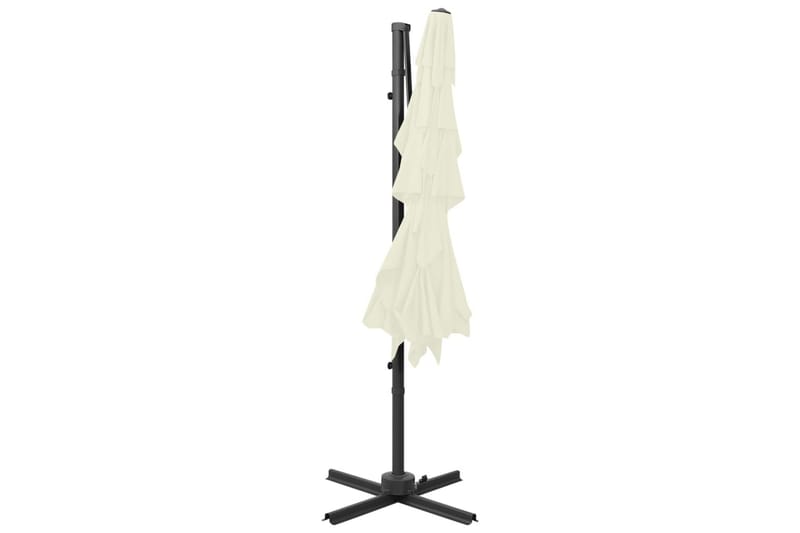 Parasoll med aluminiumsstang 4 nivåer 250x250 cm sand - Hagemøbler - Solbeskyttelse - Parasoller