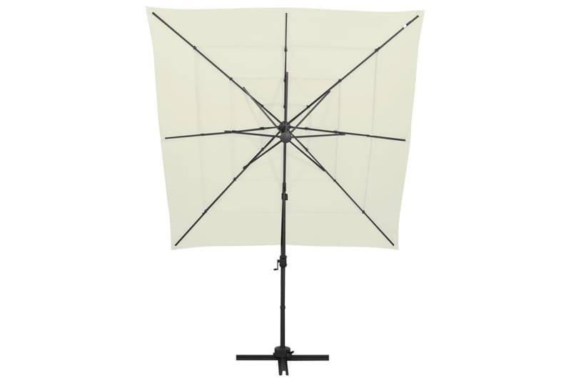 Parasoll med aluminiumsstang 4 nivåer 250x250 cm sand - Hagemøbler - Solbeskyttelse - Parasoller