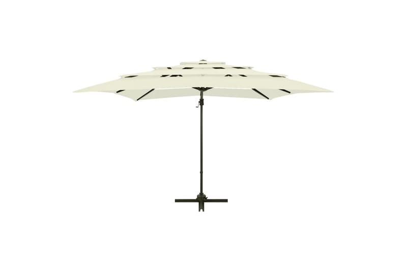 Parasoll med aluminiumsstang 4 nivåer 250x250 cm sand - Hagemøbler - Solbeskyttelse - Parasoller