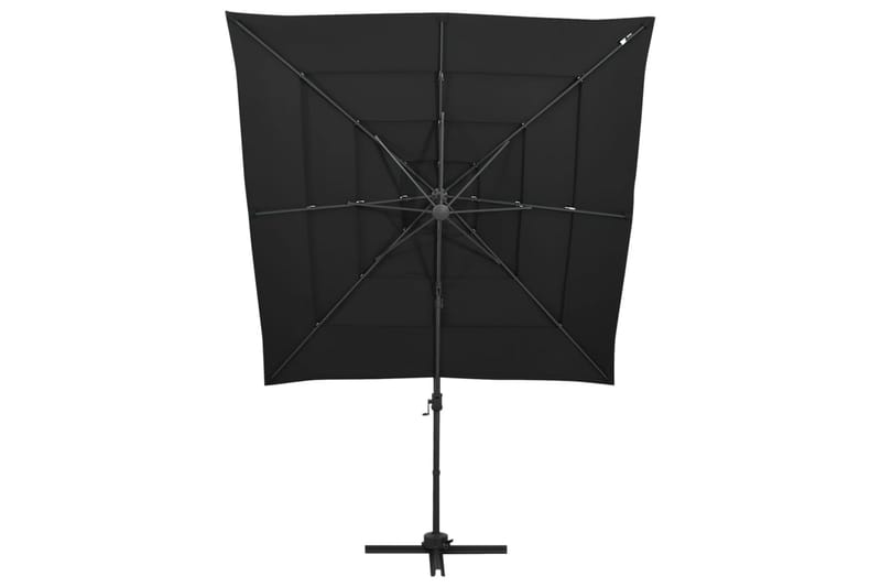 Parasoll med aluminiumsstang 4 nivåer 250x250 cm svart - Svart - Hagemøbler - Solbeskyttelse - Parasoller