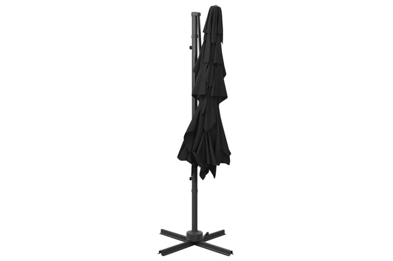 Parasoll med aluminiumsstang 4 nivåer 250x250 cm svart - Svart - Hagemøbler - Solbeskyttelse - Parasoller