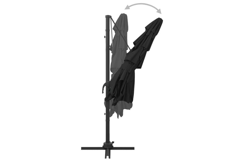 Parasoll med aluminiumsstang 4 nivåer 250x250 cm svart - Svart - Hagemøbler - Solbeskyttelse - Parasoller