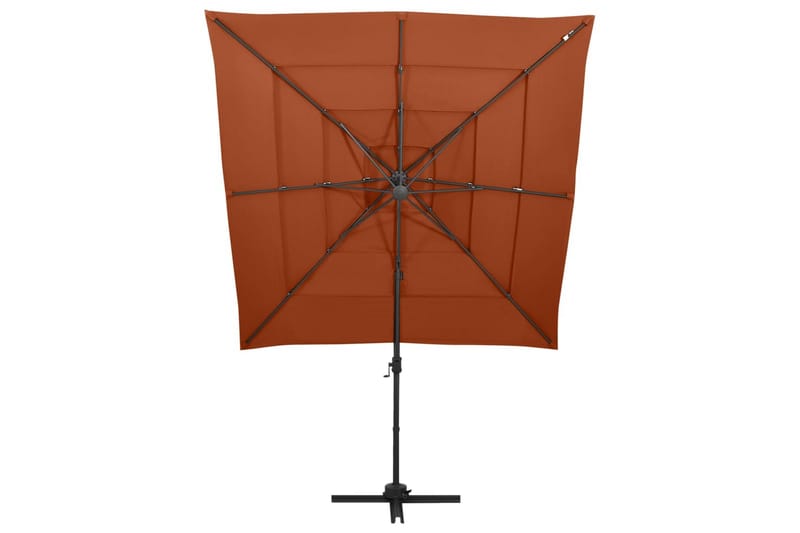 Parasoll med aluminiumsstang 4 nivåer 250x250 cm terrakotta - Rød - Hagemøbler - Solbeskyttelse - Parasoller