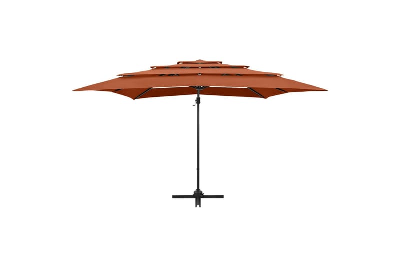 Parasoll med aluminiumsstang 4 nivåer 250x250 cm terrakotta - Rød - Hagemøbler - Solbeskyttelse - Parasoller