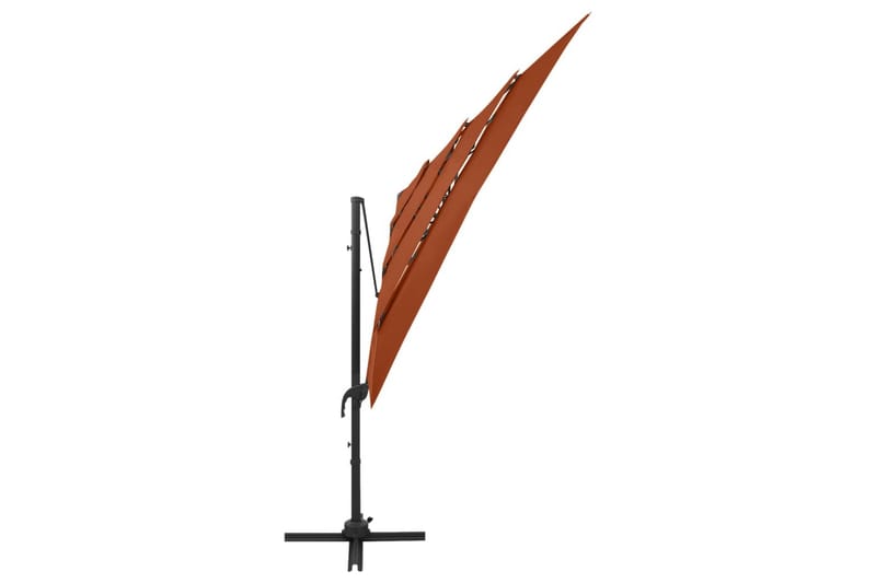 Parasoll med aluminiumsstang 4 nivåer 250x250 cm terrakotta - Rød - Hagemøbler - Solbeskyttelse - Parasoller