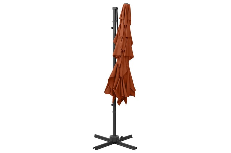 Parasoll med aluminiumsstang 4 nivåer 250x250 cm terrakotta - Rød - Hagemøbler - Solbeskyttelse - Parasoller