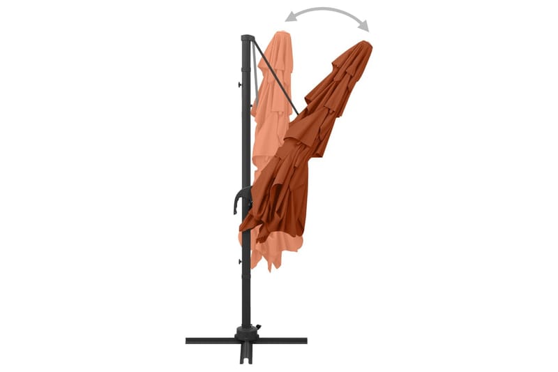 Parasoll med aluminiumsstang 4 nivåer 250x250 cm terrakotta - Rød - Hagemøbler - Solbeskyttelse - Parasoller
