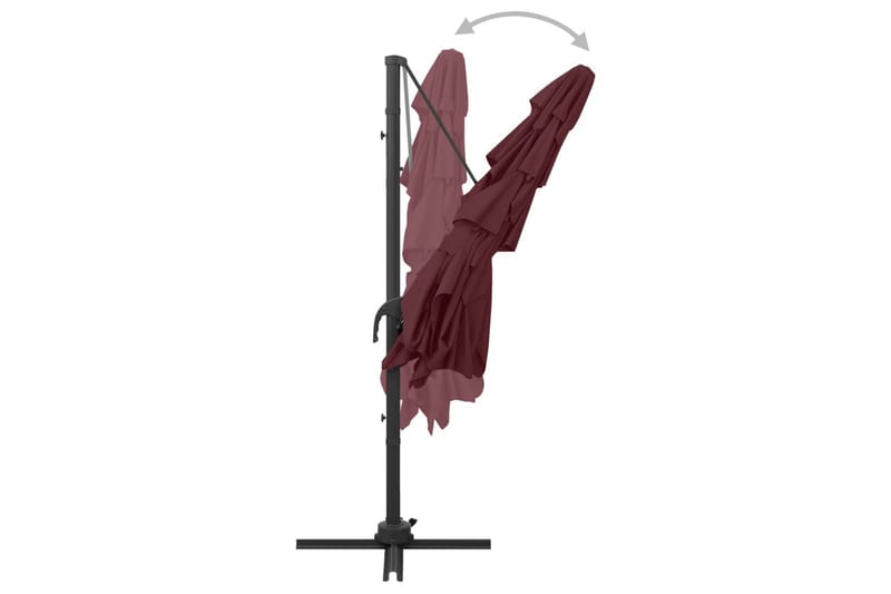 Parasoll med aluminiumsstang 4 nivåer 250x250 cm vinrød - Rød - Hagemøbler - Solbeskyttelse - Parasoller