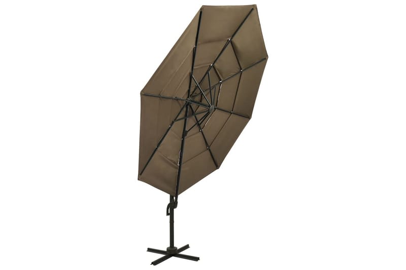 Parasoll med aluminiumsstang 4 nivåer 3x3 m gråbrun - Taupe - Hagemøbler - Solbeskyttelse - Parasoller