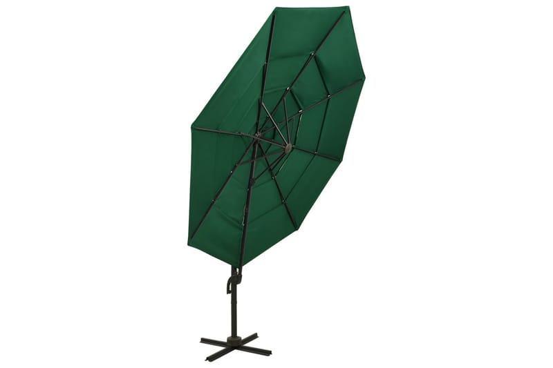 Parasoll med aluminiumsstang 4 nivåer 3x3 m grønn - Grønn - Hagemøbler - Solbeskyttelse - Parasoller