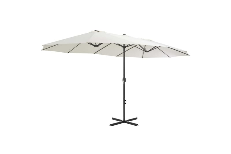 Parasoll med aluminiumsstang 460x270 cm sand - Hagemøbler - Solbeskyttelse - Parasoller