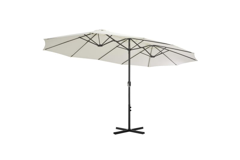 Parasoll med aluminiumsstang 460x270 cm sand - Hagemøbler - Solbeskyttelse - Parasoller