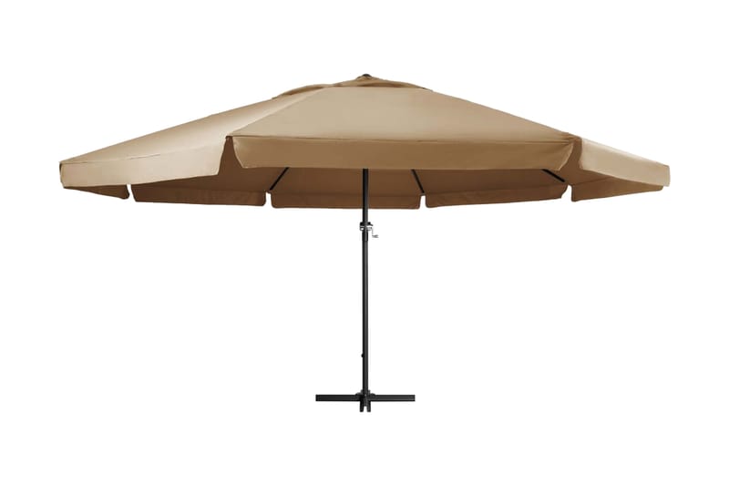 Parasoll med aluminiumsstang 600 cm gråbrun - Brun - Hagemøbler - Solbeskyttelse - Parasoller