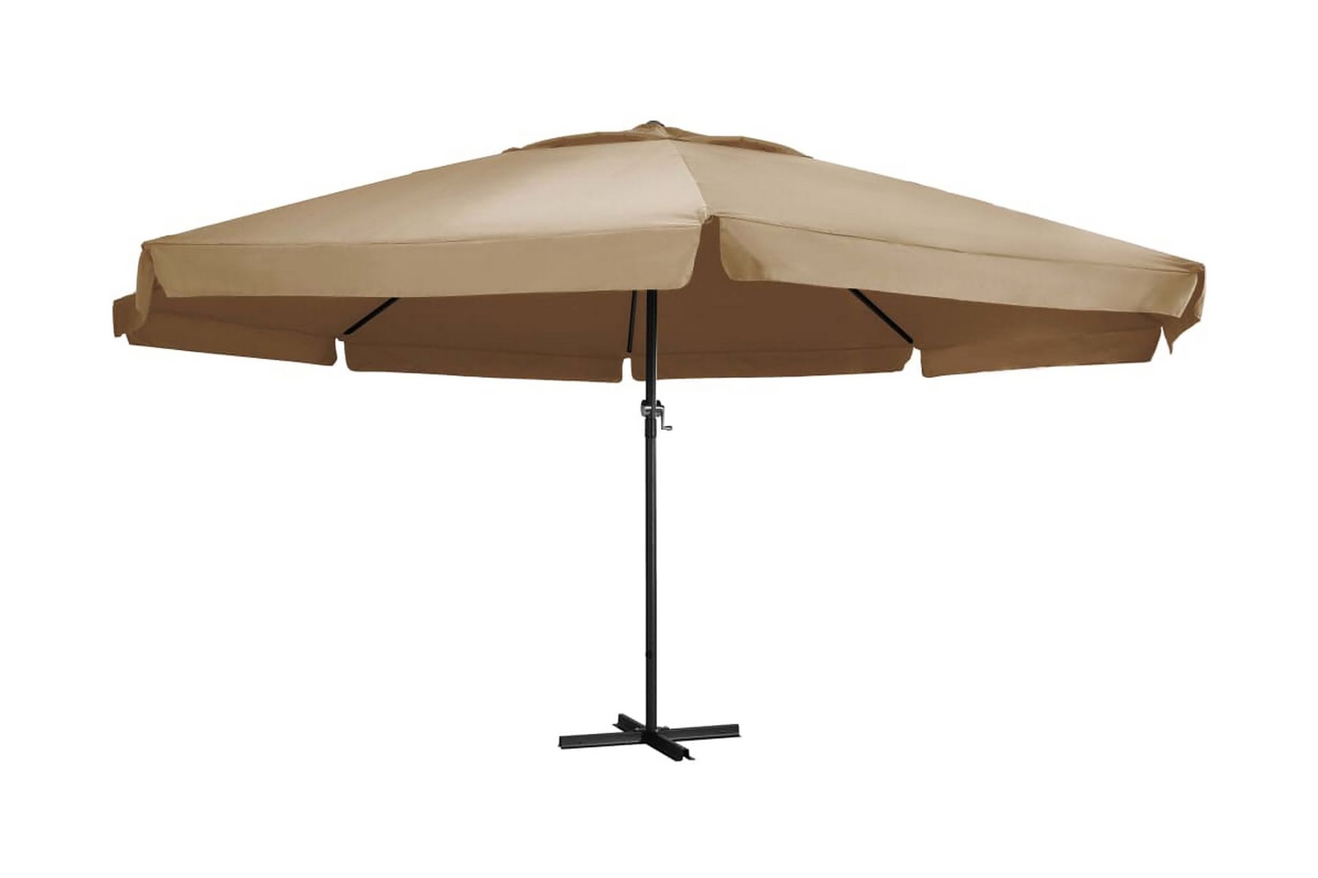 Parasoll med aluminiumsstang 600 cm gråbrun - Brun - Hagemøbler - Solbeskyttelse - Parasoller