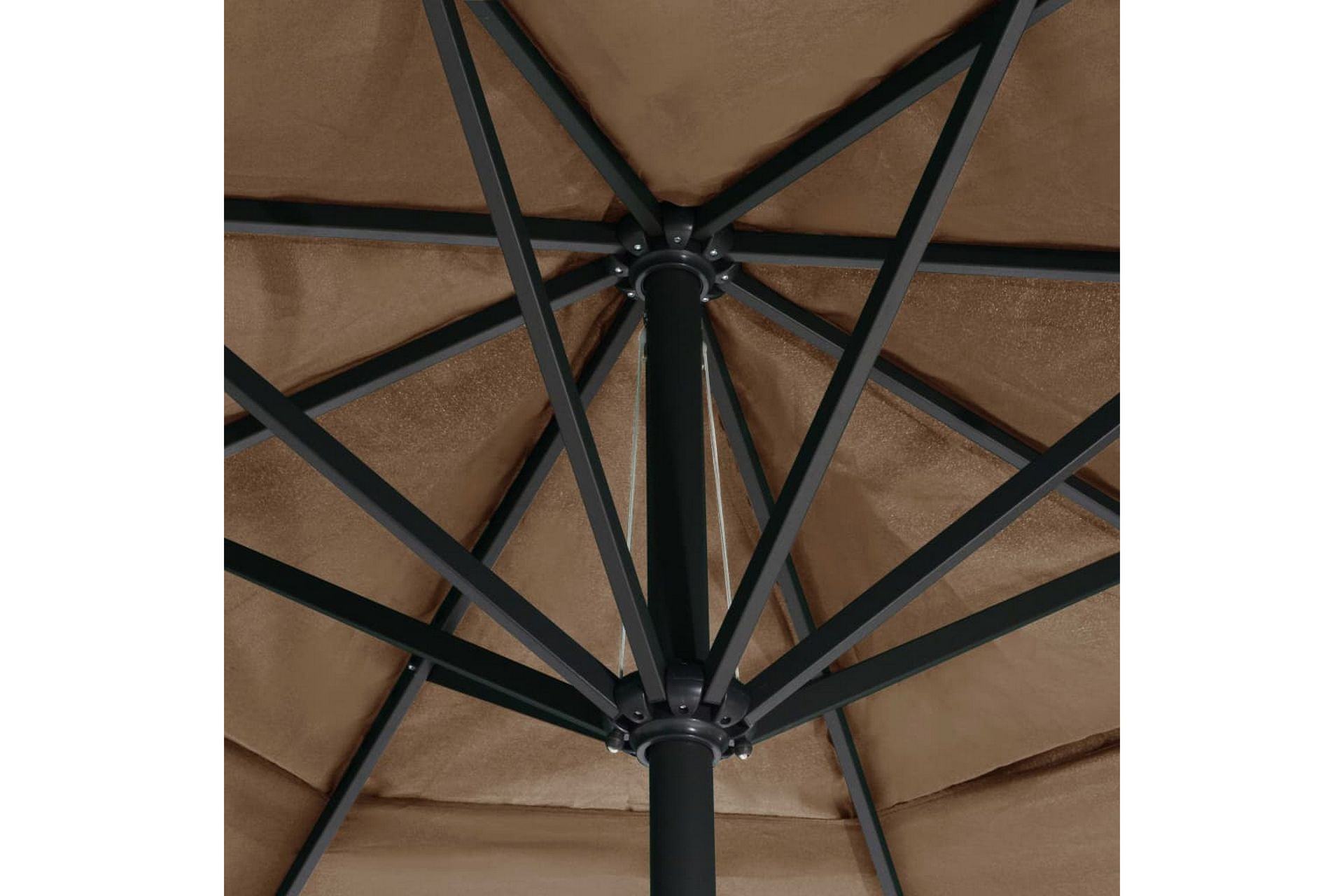 Parasoll med aluminiumsstang 600 cm gråbrun - Brun - Hagemøbler - Solbeskyttelse - Parasoller