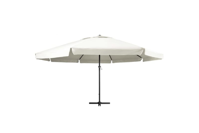 Parasoll med aluminiumsstang 600 cm sandhvit - Hvit - Hagemøbler - Solbeskyttelse - Parasoller