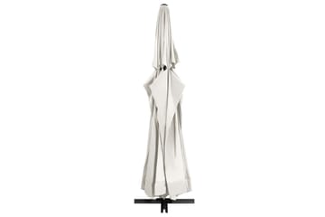 Parasoll med aluminiumsstang 600 cm sandhvit - Hvit - Hagemøbler - Solbeskyttelse - Parasoller
