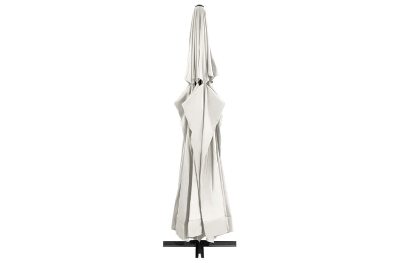 Parasoll med aluminiumsstang 600 cm sandhvit - Hvit - Hagemøbler - Solbeskyttelse - Parasoller