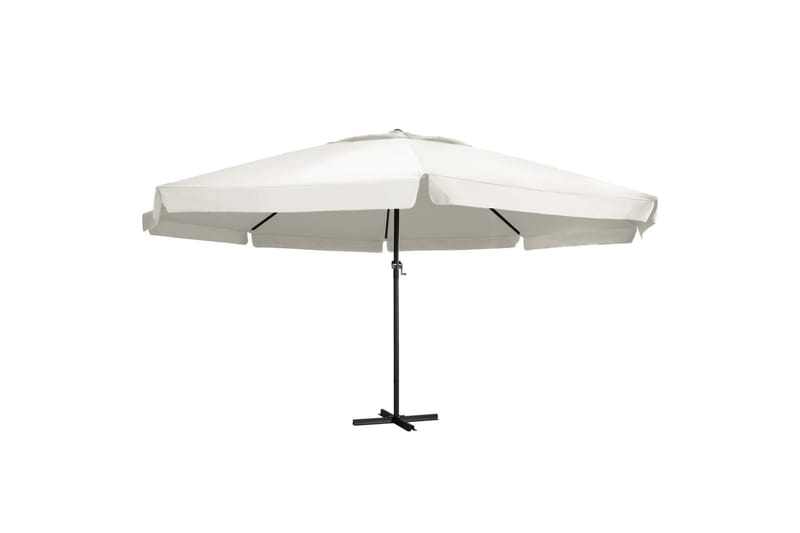 Parasoll med aluminiumsstang 600 cm sandhvit - Hvit - Hagemøbler - Solbeskyttelse - Parasoller