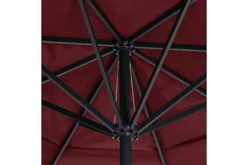 Parasoll med aluminiumsstang 600 cm vinrød - Rød - Hagemøbler - Solbeskyttelse - Parasoller