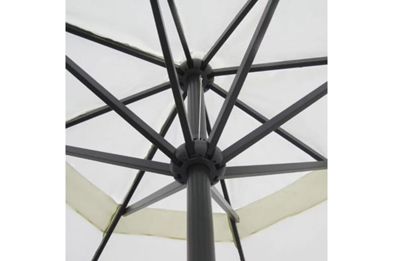 Parasoll med brbar base aluminium hvit - Hagemøbler - Solbeskyttelse - Parasoller