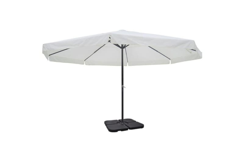 Parasoll med brbar base aluminium hvit - Hagemøbler - Solbeskyttelse - Parasoller