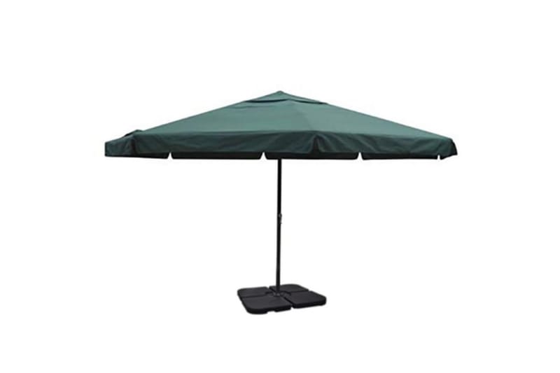 Parasoll med brbar base grønn - Hagemøbler - Solbeskyttelse - Parasoller