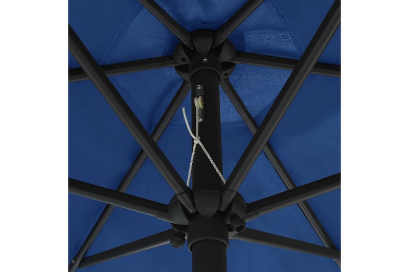 Parasoll med LED-lys og aluminiumsstang 270 cm asurblå - Blå - Parasoller