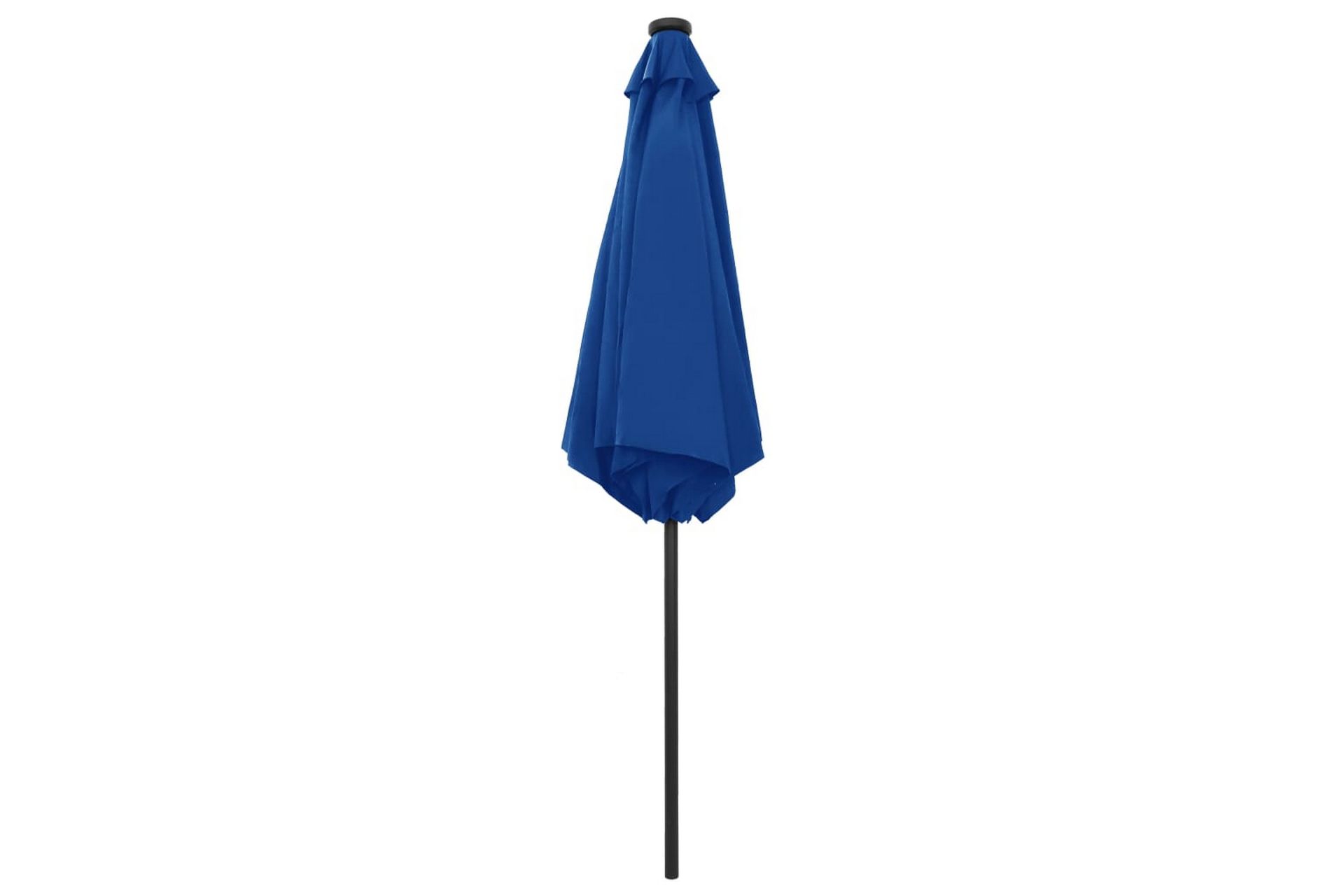 Parasoll med LED-lys og aluminiumsstang 270 cm asurblå - Blå - Hagemøbler - Solbeskyttelse - Parasoller