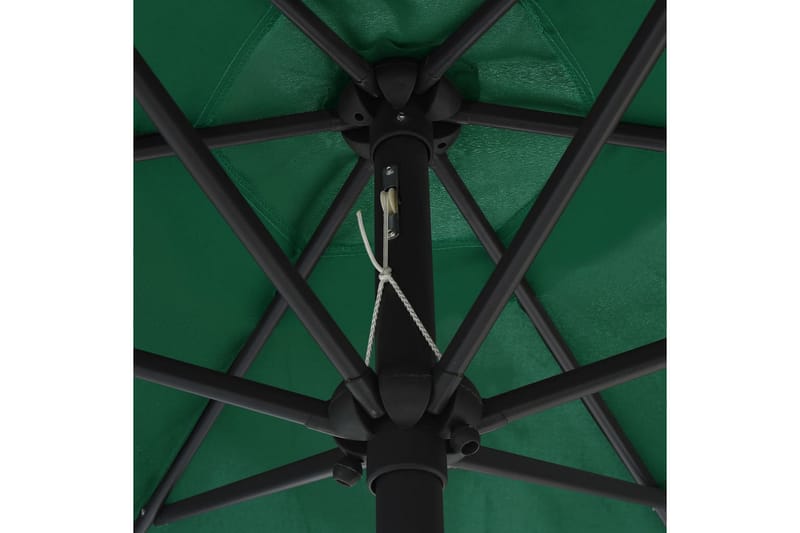 Parasoll med LED-lys og aluminiumsstang 270 cm grønn - Grønn - Hagemøbler - Solbeskyttelse - Parasoller